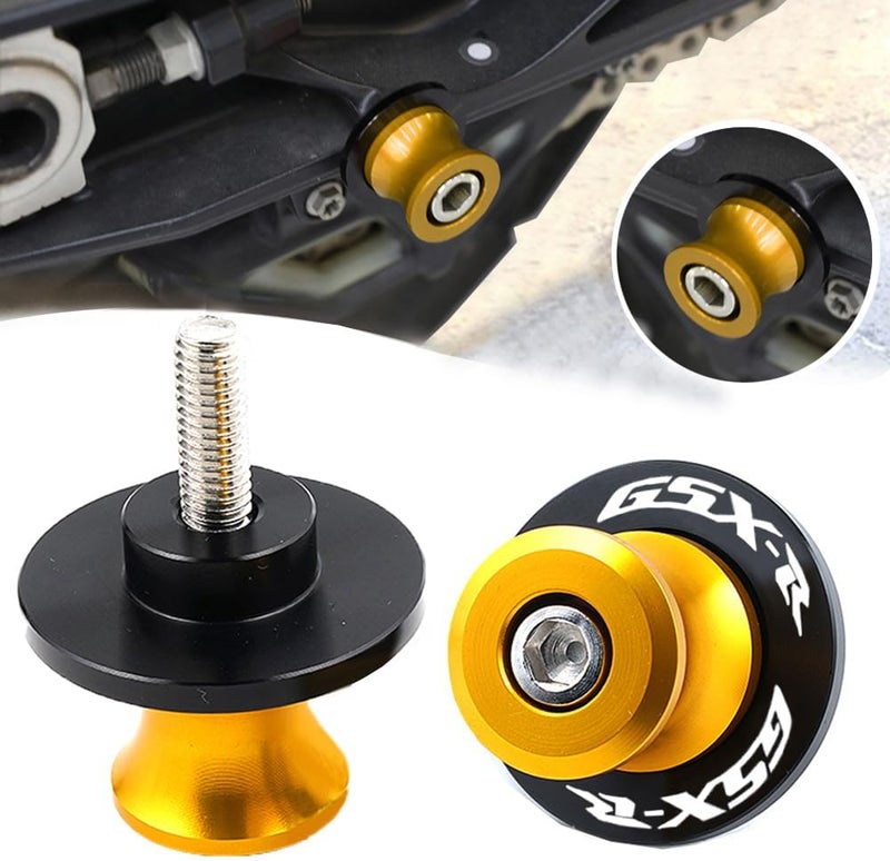 FREAXLL 2pcs M8*1.5 Motorcycle Swing Arm Sliders Spools 8mm for Suzuki GSXR 600 750 1992-2024 GSX-R 1000 2001-2024 GSXS 600 750 1000 GSX-8R GSX-8S 2023 -Glod - Image 1